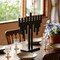 Vintiquewise Modern Decorative 9-Branch Hanukkah Menorah with LED Candles in Sleek Finish, Black QI004910.BK - alternate 5
