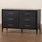 Baxton Studio Primrose Mid-Century Black Fluted Wood 6-Drawer Dresser 249-13822-ZORO - alternate 7