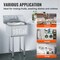 Vevor Commercial Utility & Prep Sink 1 Compartment Stainless Steel Backsplash S1C-181812 - alternate 6