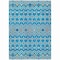 Homeroots 5' X 8' Teal Blue Ivory And Gold Geometric Washable Indoor Outdoor Area Rug 612221 - alternate 9