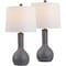 Jonathan Y Katee 24.75" Modern Scandinavian Textured Resin/Metal Gourd LED Table Lamp, Gray, 2PK JYL9207B-SET2 - alternate 1