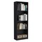 Homeroots 71" Black Four Tier Bookcase with Two Doors 546356 - alternate 1