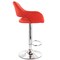 Elama 2 Piece Adjustable Faux Leather Bar Stool in Red with Chrome Base ELM-705A-RED - alternate 7
