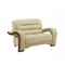 Homeroots 56in Beige And Dark Brown Faux Leather Love Seat 329516 - alternate 1