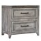 Homeroots 28" Gray Two Drawer Solid Wood Nightstand 527075 - alternate 1