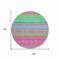Homeroots 8' Blush Lime Green And Teal Blue Round Striped Washable Indoor Outdoor Area Rug 614799 - alternate 6