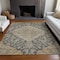 Homeroots 8' X 10' Charcoal Gray And Brown Oriental Washable Indoor Outdoor Area Rug 605232 - alternate 7
