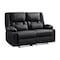 Homeroots 62in Black Faux Leather Manual Reclining Loveseat With Storage and Toss Pillows 721194 - alternate 1