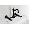 Kingston Brass Two-Handle Wall Mount Bridge Kitchen Faucet, Matte Black KS2440WLL - alternate 5