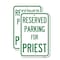 Signmission Parking Reserved for Priest, 18'' X 24'' 2 Signs, Heavy Gauge Aluminum, 2PK A-1824-2PACK-23378 - alternate 1