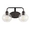 Jonathan Y Sandrine 17.5" 2-Light Iron/Seeded Glass Cottage Rustic LED Vanity Light, Oil Rubbed Bronze JYL7527A - alternate 12