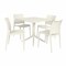 Niche Terrace Plastic Indoor/Outdoor 31.5 in Square Table, White Down & 4 Terrace Plastic Stacking Chairs TOB3131WH41WH - alternate 1
