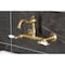 Kingston Brass Two-Handle Wall Mount Bridge Kitchen Faucet, Brushed Brass KS3257PL - alternate 4