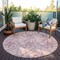 Homeroots 8' Pink Purple And Sky Blue Round Geometric Washable Indoor Outdoor Area Rug 612817 - alternate 6