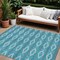 Homeroots 9' X 12' Teal Blue Gray And Ivory Geometric Washable Indoor Outdoor Area Rug 599674 - alternate 1