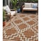 Homeroots 5' X 8' Brown And Ivory Geometric Washable Indoor Outdoor Area Rug 593781 - alternate 1