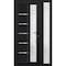 Vdomdoors Front Exterior Prehung FiberGlass Door Frosted Glass / Manux 8088 Matte Black / Sidelight Exterior MANUX8088EXD-BLK-W30+16 x H80-LH - alternate 3