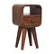 Homeroots 16" Brown Solid Wood Square One Drawer Nightstand 651619 - alternate 12