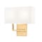 Z-Lite Saxon 2 Light Wall Sconce, Olde Brass/White, 12 In W 815-2S-OBR - alternate 1