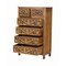 Homeroots 35" Brown Carved Floral Solid Wood Six Drawer Dresser 720638 - alternate 6