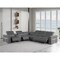 Homeroots Gray Italian Leather Modular L Shaped Seven Piece Corner Sectional With Console 534867 - alternate 8