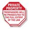 Signmission Private Property Trespassers Will B, 4 inch X 4 inch, Vinyl Decal, 2PK OC-D-2PACK-4-144 - alternate 1