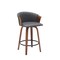 Armen Living Diana 26in Swivel Walnut Wood Counter Stool in Gray Faux Leather LCDIBAWAGRY26 - alternate 1