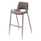 Homeroots Set of Two 30" Brown Faux Leather And Steel Low Back Bar Height Bar Chairs 555666 - alternate 1