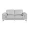Homeroots 73in Light Gray And Silver Genuine Leather Loveseat 329618 - alternate 1