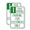 Signmission 1 Hour Parking - Parking for Customers Only, 18'' X 24'' 2 Signs, Heavy Gauge Aluminum, 2PK A-1824-2PACK-24651 - alternate 1