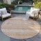 Homeroots 8' Copper And Ivory Round Southwestern Washable Indoor Outdoor Area Rug 582820 - alternate 8