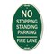 Signmission No Stopping Standing Parking - Fire Lane, 12 In X 18 In Architectural Oval, Heavy Gauge Aluminum A-OV-G-1218-23571 - alternate 1