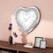 Homeroots 27" Silver Faux Crystal And Mirrored Glass Silent Analog Heart Wall Clock 635638 - alternate 8