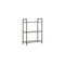 Homeroots 36" Antique Oak and Sandy Gray Metal Three Tier Standard Bookcase 486317 - alternate 1