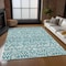 Homeroots 5' X 8' Teal Blue And Ivory Southwestern Washable Indoor Outdoor Area Rug 594191 - alternate 8