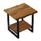 Homeroots 24" Brown And Black Solid Wood And Iron Square Frame End Table With Shelf 379800 - alternate 1