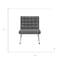 Homeroots 30" Dark Gray and Silver Faux Leather and Stainless Steel Folding Lounge Chair 684450 - alternate 8