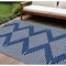 Homeroots 8' X 10' Navy Blue And Ivory Geometric Washable Indoor Outdoor Area Rug 598601 - alternate 1