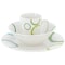 Gibson Home Green Loops 12 Piece Round Fine Ceramic Dinnerware Set in White 142754.12 - alternate 5