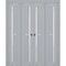 Sartodoors Sliding Closet Double Bi-fold Doors Grey Solid Core Modern Interior VEREGIO7288DBF-GRE-72 x 96 (4* 18x96) - alternate 1