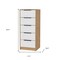 Homeroots 18" White and Natural Five Drawer Standard Chest 534960 - alternate 7