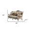 Homeroots 88" Champagne Velvet Curved Floral Sofa And Toss Pillows 348214 - alternate 5