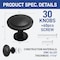 Lifemaster 1-1/4in Kitchen Cabinet Knobs, Rust-Proof Matte Black, Zinc Alloy, Easy Install, 60 Screws, 30PK LMKNBBLK30 - alternate 7