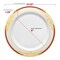 Smarty Had A Party 10.25" White with Burgundy and Gold Harmony Rim Plastic Dinner Plates (120 plates), 120PK 640BG-CASE - alternate 9