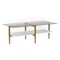 Homeroots 47" Gold Glass And Steel Coffee Table With Shelf 520947 - alternate 8