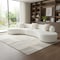 Homeroots 150" White Cotton Blend Curved Sofa With Toss Pillows 719426 - alternate 5