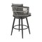 Homeroots 37" Gray Metal Swivel Outdoor Counter Height Bar chair with Footrest 571163 - alternate 7
