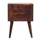 Homeroots 24" Chestnut Solid Wood Square Two Drawer Nightstand 651568 - alternate 1