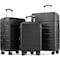 Simple Deluxe 3-Piece Luggage Sets, Suitcase with Double Spinner Wheels and TSA Lock, Hard Shell Suitcase, Expand 3A88APLUGGSET3ABSBLK - alternate 1