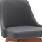 Homeroots 26" Gray and Wood Brown Faux Leather with Solid Wood Swivel Counter Height Bar Chair 534481 - alternate 7